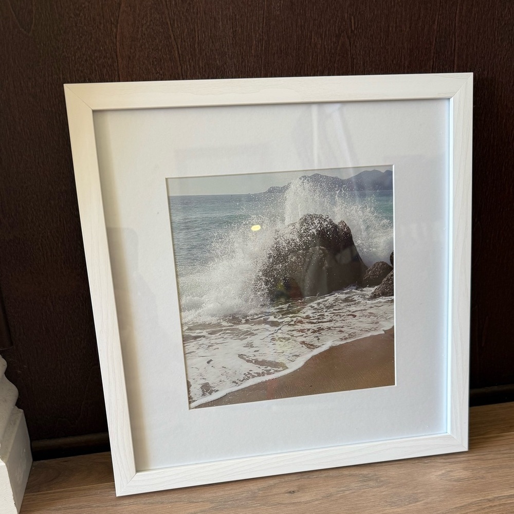 13x13 White Wood Square Picture Frame - 8x8 Matte Opening - Gallery Wall